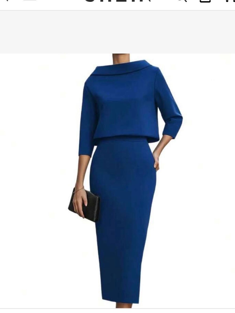 Elegant Blue Two Piece Set - Women
